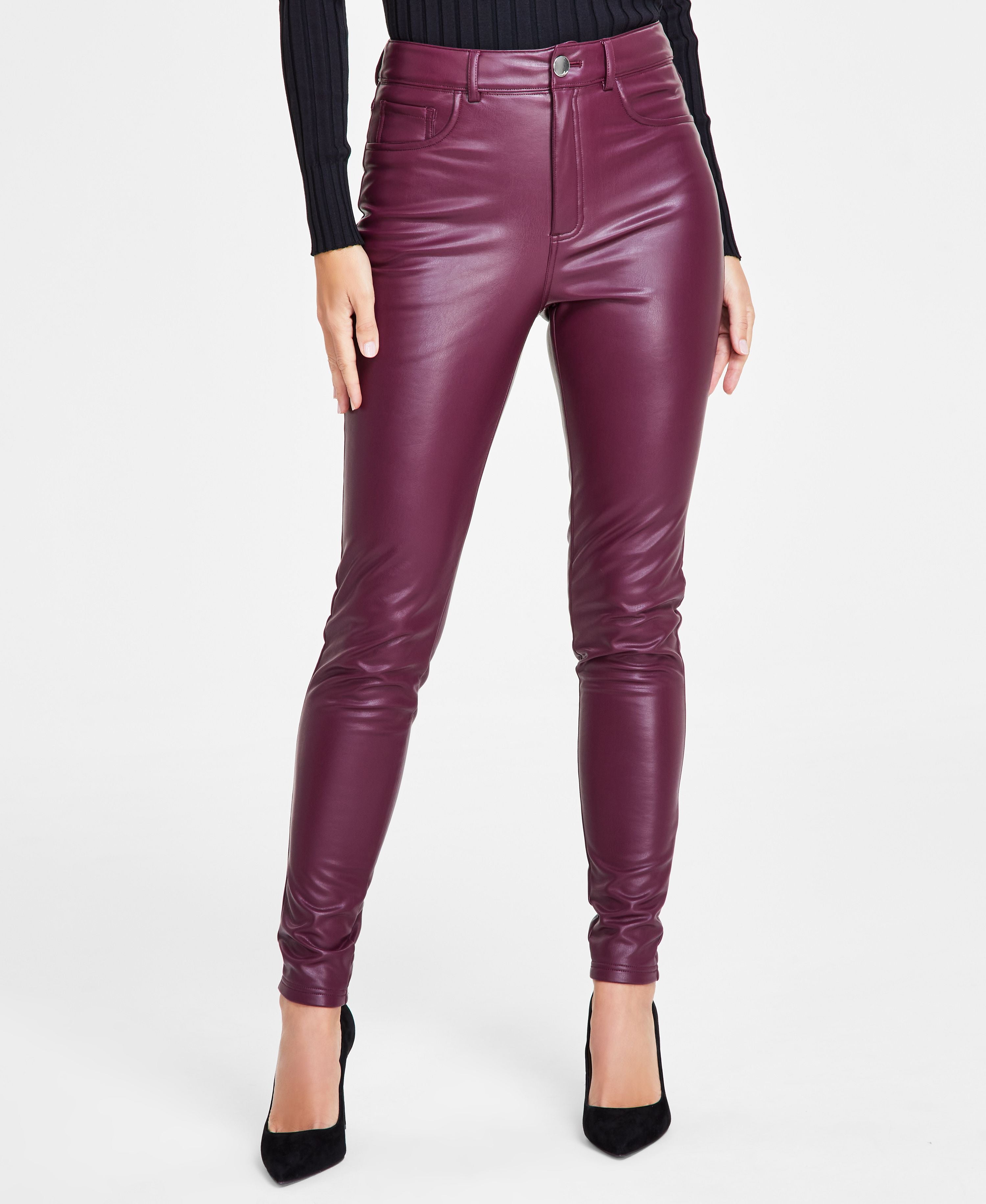 Petite Faux-Leather Skinny Pants