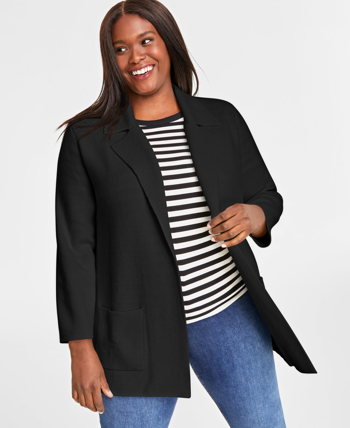 Plus Size Sweater Blazer