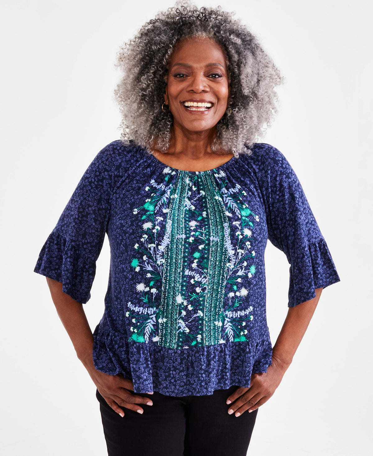 Plus Size Printed Top