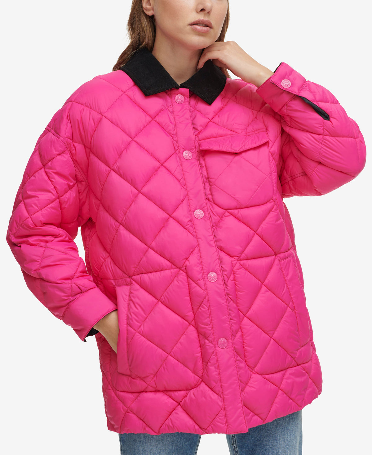 Petite Reversible Diamond Quilt Jacket