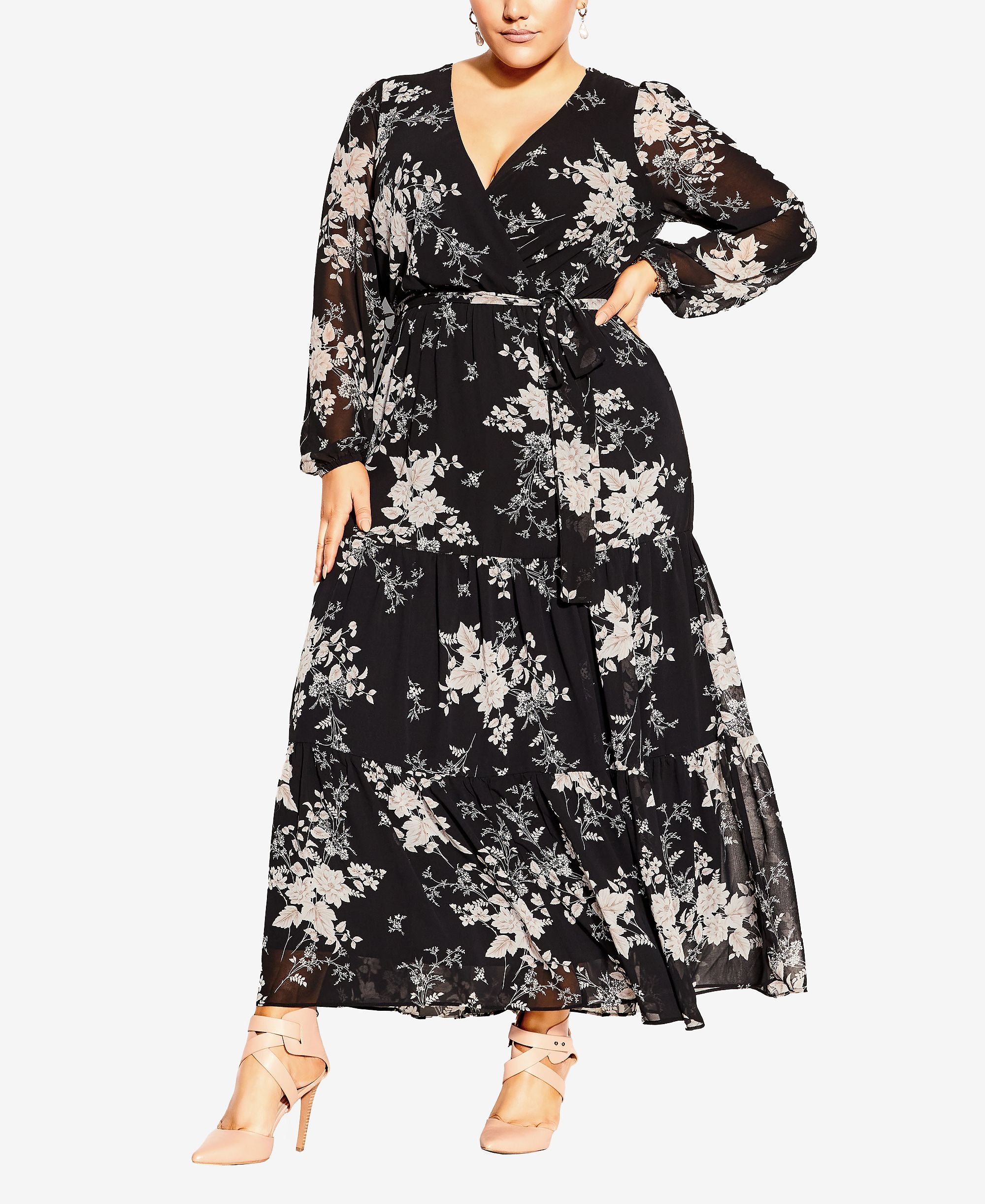 Faux-Wrap Dress Mini Bouquet 16W