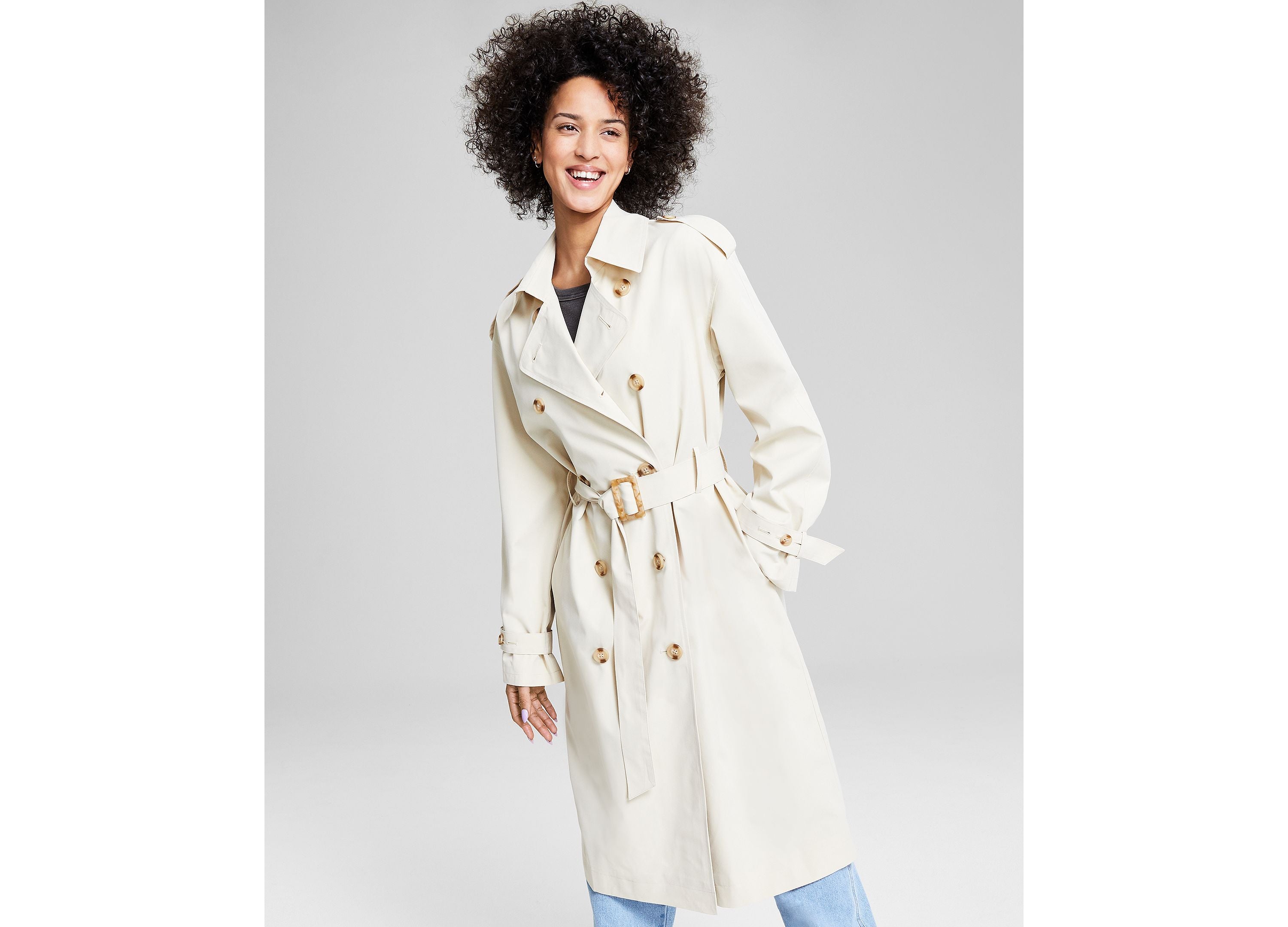 Women's Long-Sleeve Trench Coat