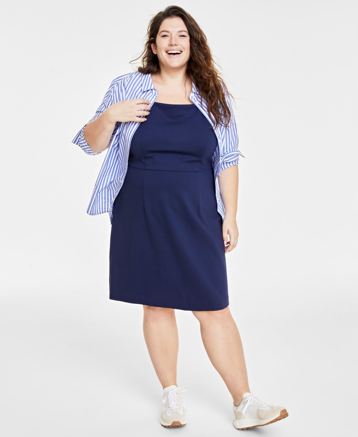 Trendy Plus Size Pont�-Knit Tank Dress