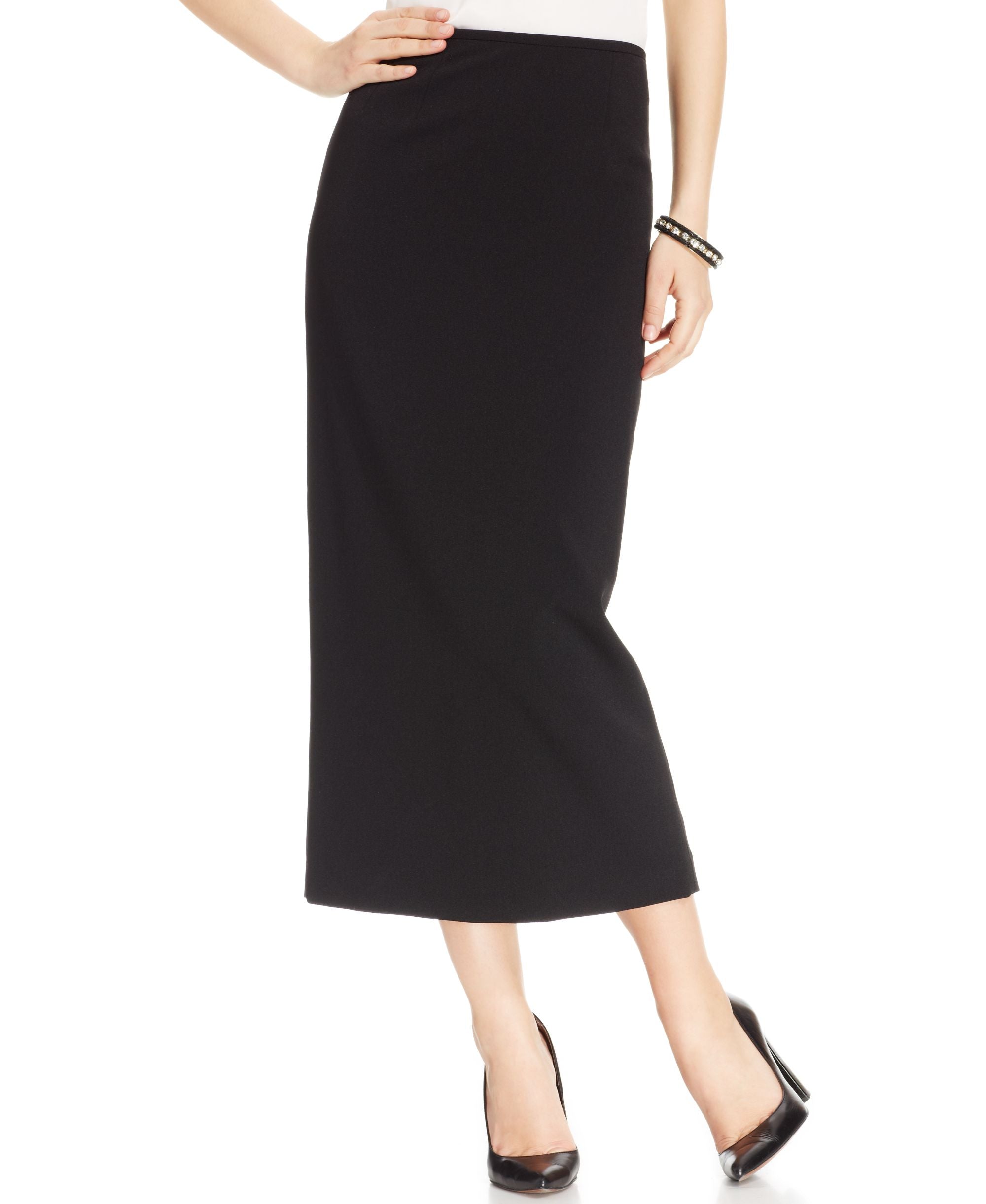Crepe Column Skirt