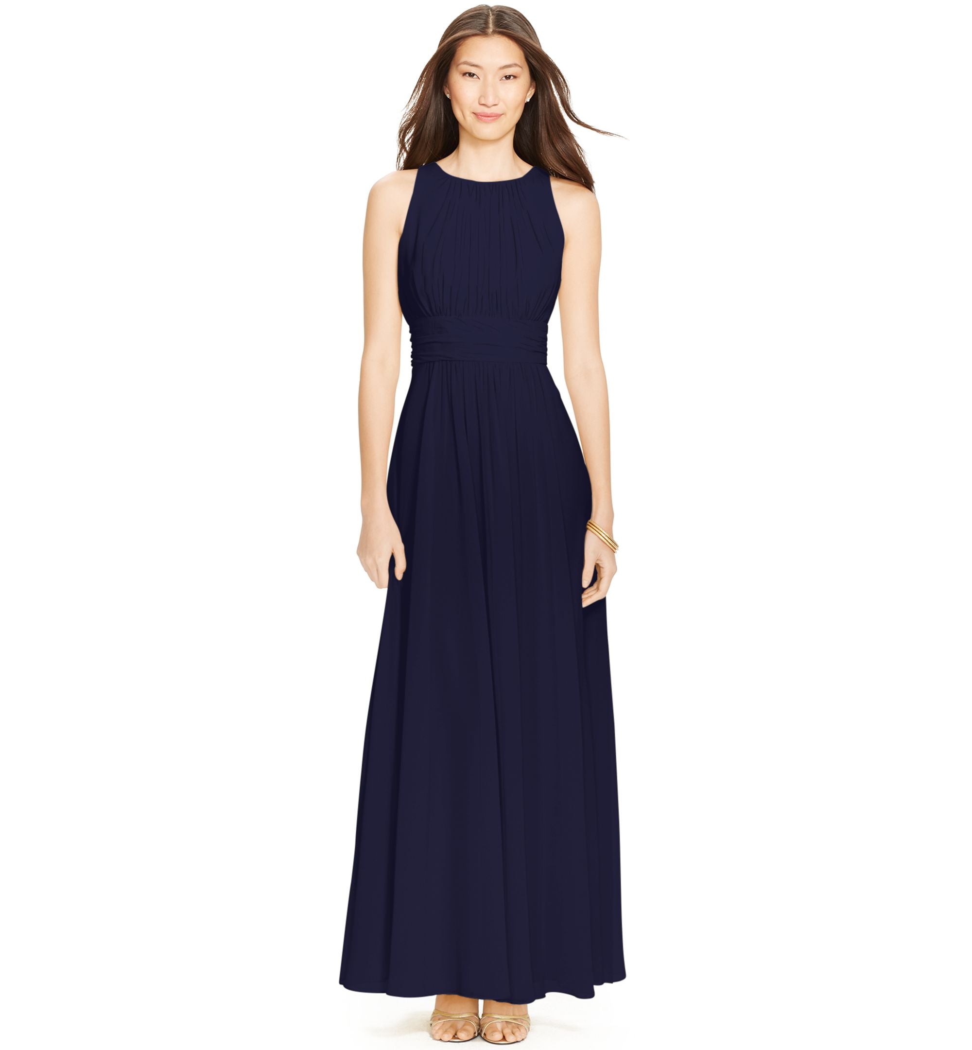Lauren Ralph Lauren Sleeveless Ruched Gown