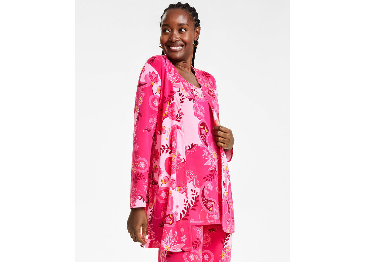 Petite Glamorous Garden Open-Front Cardigan