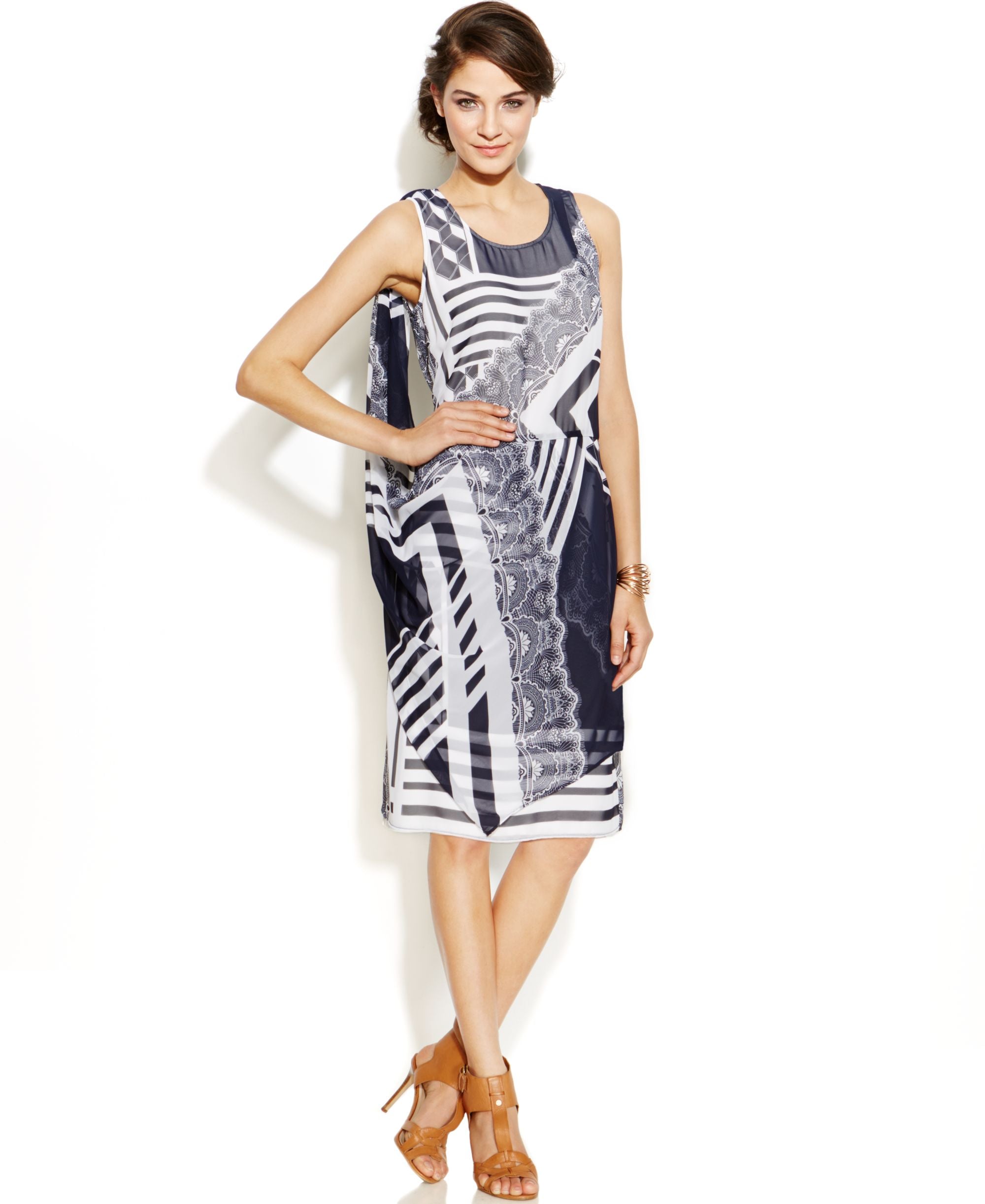 Alfani Womens Printed Cocktail Dress