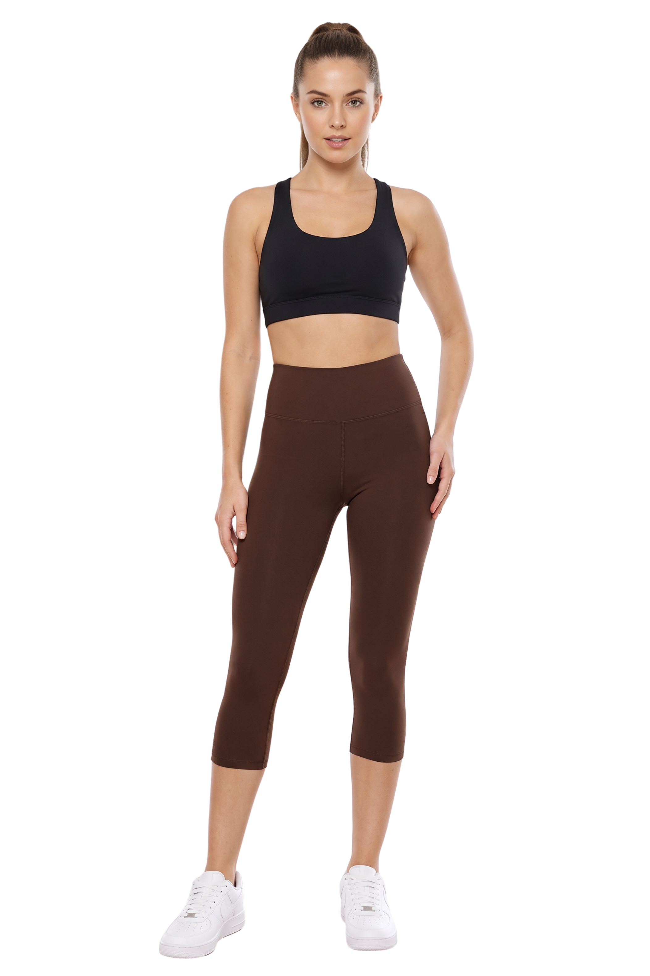 Brushed Basic Solid High Waisted Capris - 3 Inch - New Mix