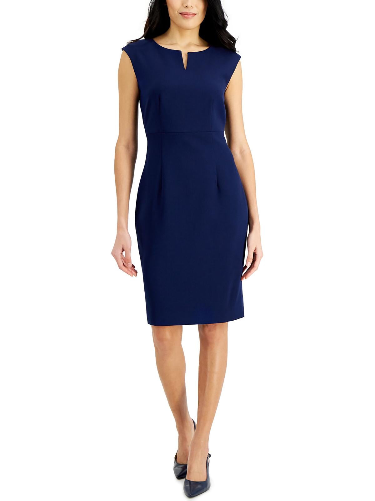 Petite Notched-Neck Sheath Dress