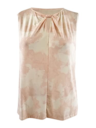 Plus Size Printed Keyhole Twist Blouse