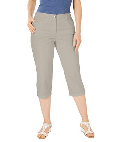 Button-Hem Capri Pants