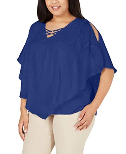 Plus Size Embroidered Textured Top