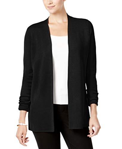 Charter Club Open-Front Cardigan (Deep Black, XS)