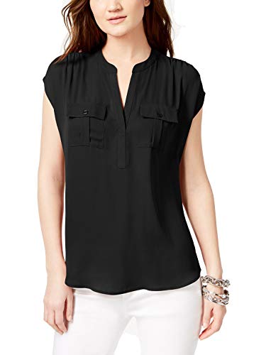 INC Petite Mixed-Media Utility Shirt