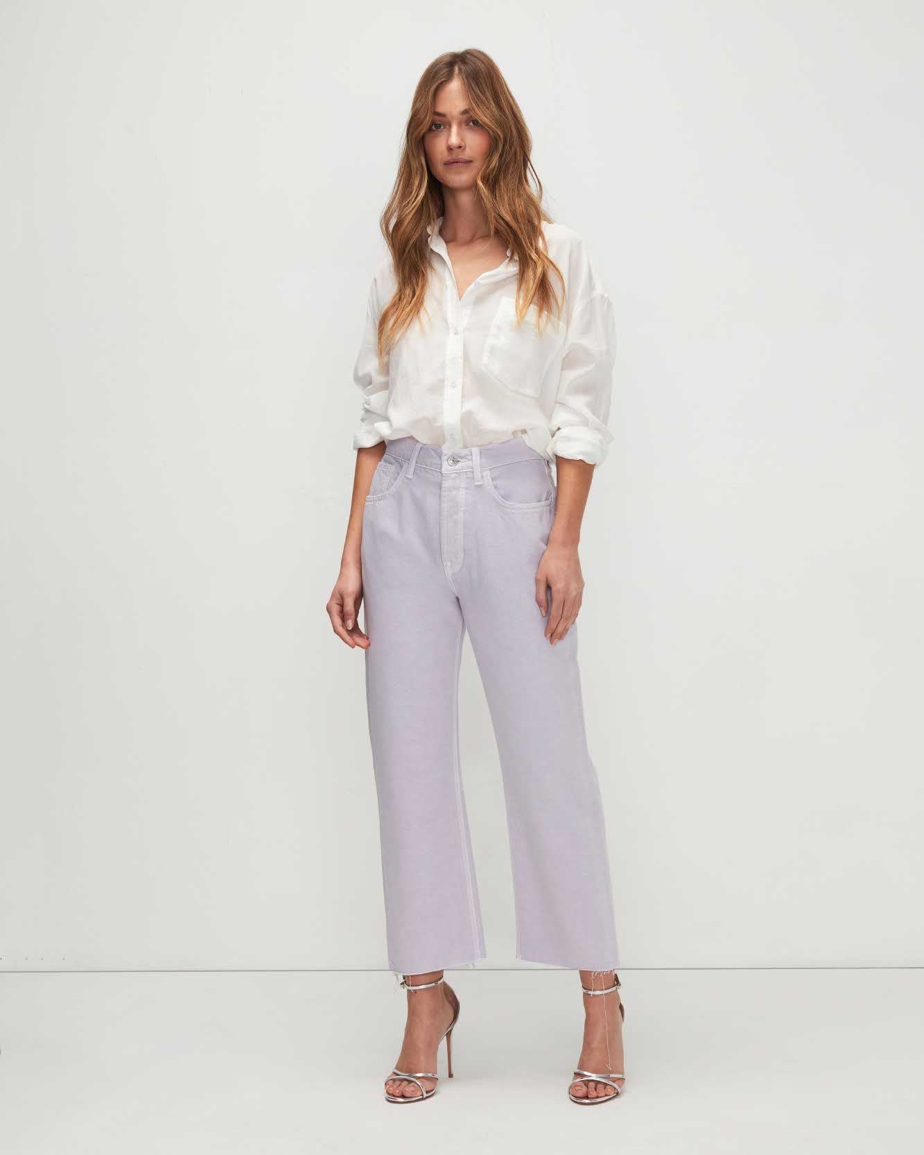 7 For All Mankind Womens Cotton Raw Hem Straight Leg Jeans