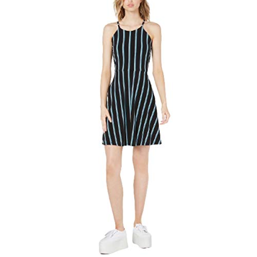 Striped Halter Fit & Flare Dress