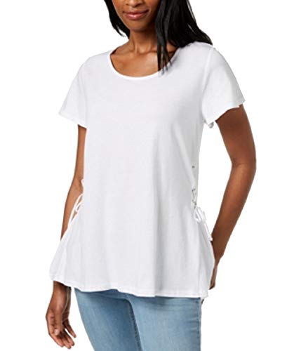 Flutter-Sleeve Lace-Up T-Shirt