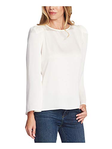 Satin Shoulder Pad Blouse