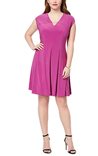 Love Scarlett Plus Size Pleated Hardware Dress (Beech Combo, 2X)