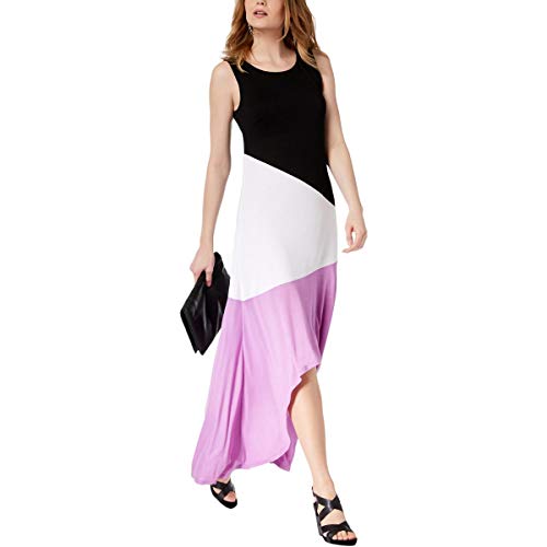 Colorblocked High Low Maxi Dress