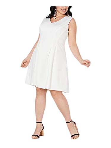 Plus Size V-Neck Fit & Flare Dress