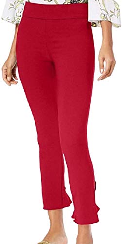 INC Ruffled-Hem Ankle Skinny Pants
