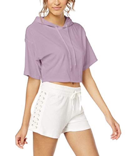 Juniors' Hooded Crop Top
