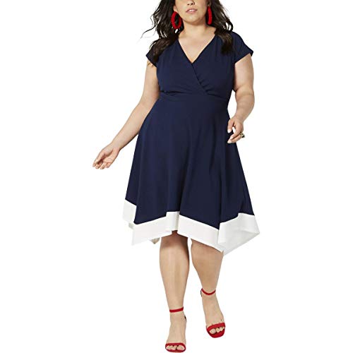 Trendy Plus Size Handkerchief-Hem Fit & Flare Dress