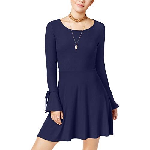 Juniors' Bell-Sleeve Fit & Flare Dress