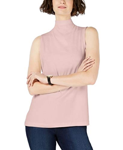 Charter Club Sleeveless Solid Textured Mock Neck Top
