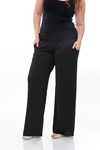 Womens Plus Size Solid Palazzo Pants