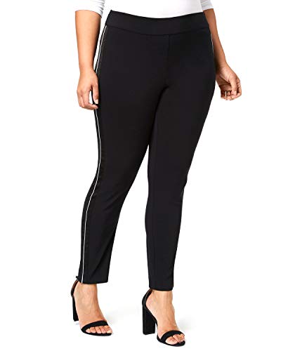 I.N.C. Plus Size Satin-Stripe Skinny Pants