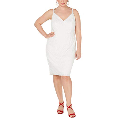 Trendy Plus Size Lace Stretch Bodycon Dress