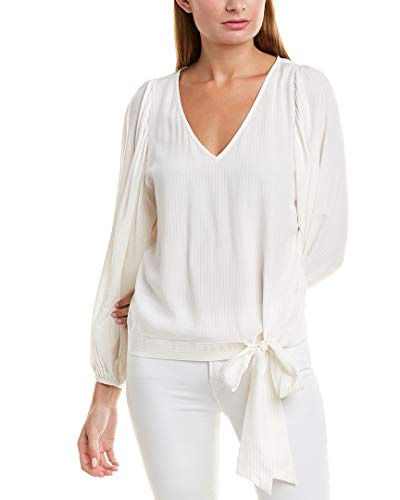 Striped Tie-Hem Blouson Top