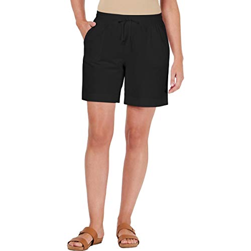 Karen Scott Sport Womens Drawstring Waist Fitness Shorts Black L
