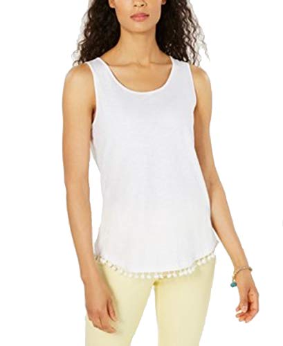 Cotton Pom Pom-Trim Tank Top