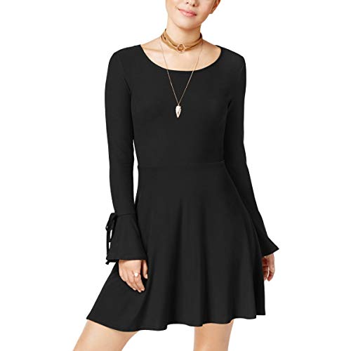 Juniors' Bell-Sleeve Fit & Flare Dress
