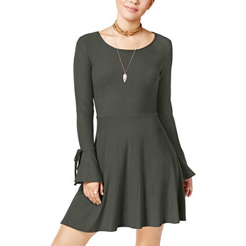 Juniors' Bell-Sleeve Fit & Flare Dress