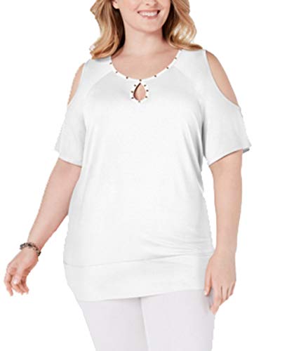 Plus Size Studded Cold-Shoulder Top