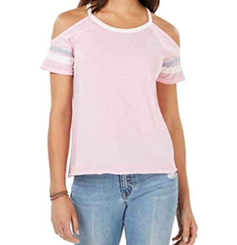 Juniors' Cold-Shoulder Football T-Shirt
