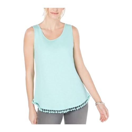 Cotton Pom Pom-Trim Tank Top
