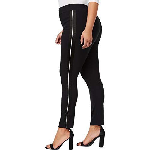 I.N.C. Plus Size Satin-Stripe Skinny Pants