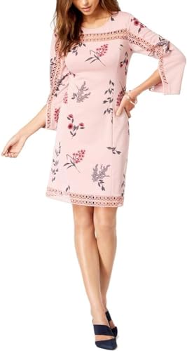 Petite Illusion-Lace Shift Dress