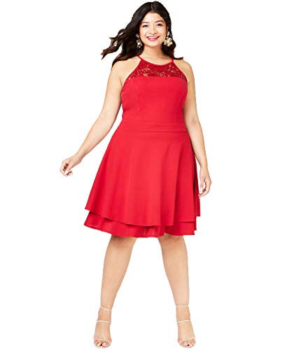 Trendy Plus Size Double-Layer Scuba Dress