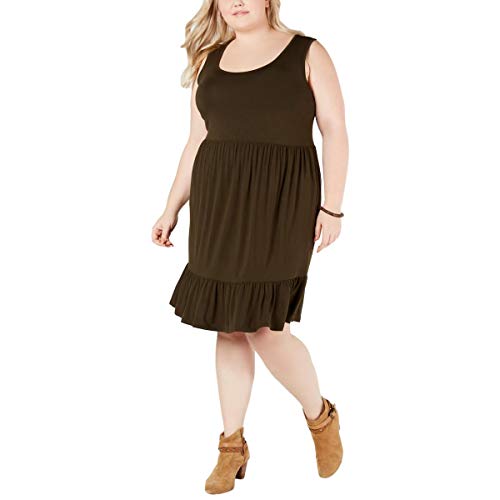Plus Size Ruffle-Hem Sleeveless Dress