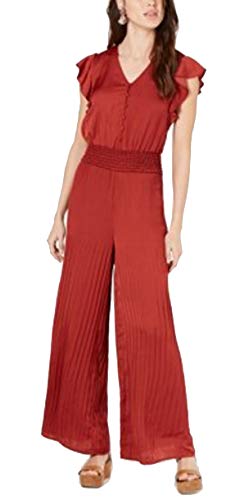 Current Air Women's Flutter-Sleeve V-Neck Wide-Leg Jumpsuit
