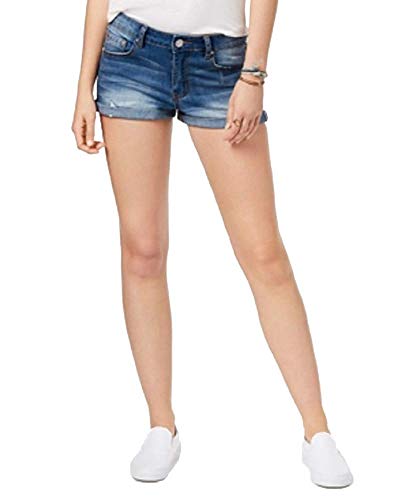 Indigo Rein Juniors High Waisted Cuffed Denim Shorts
