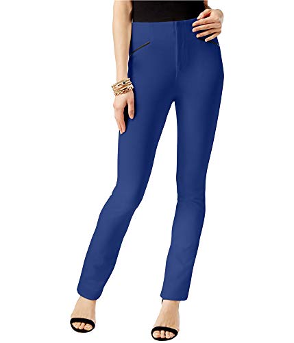 I.N.C. Faux-Leather-Trim Straight-Fit Pants
