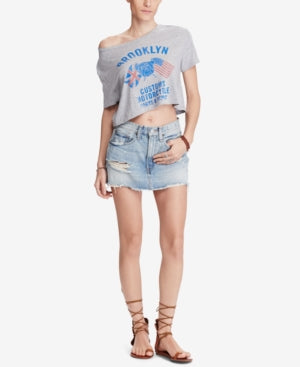 Denim & Supply Ralph Lauren Cropped Graphic-Print Cotton T-Shirt