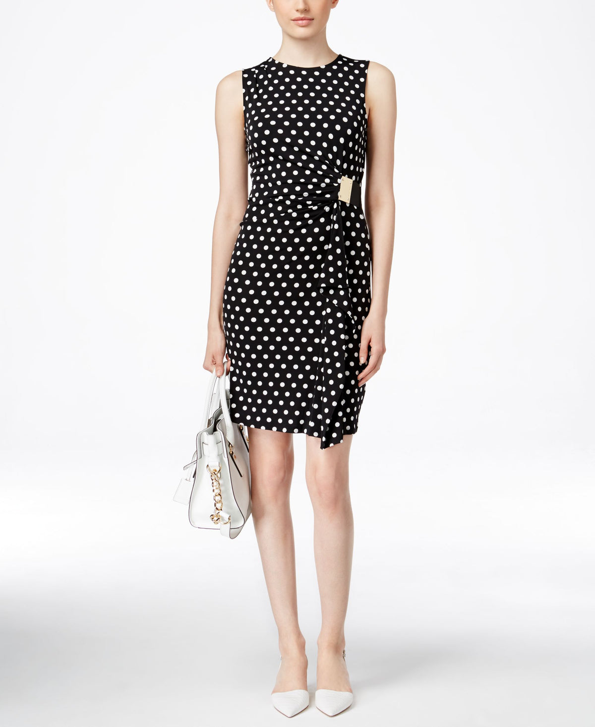 Michael Kors Petite Printed Faux-Wrap Dress